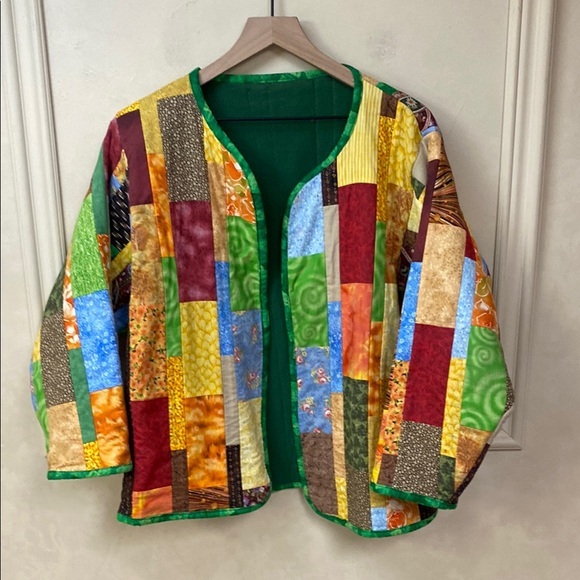 Handmade Jackets & Blazers - Handmade Vibrant Multicolor Patchwork Jacket